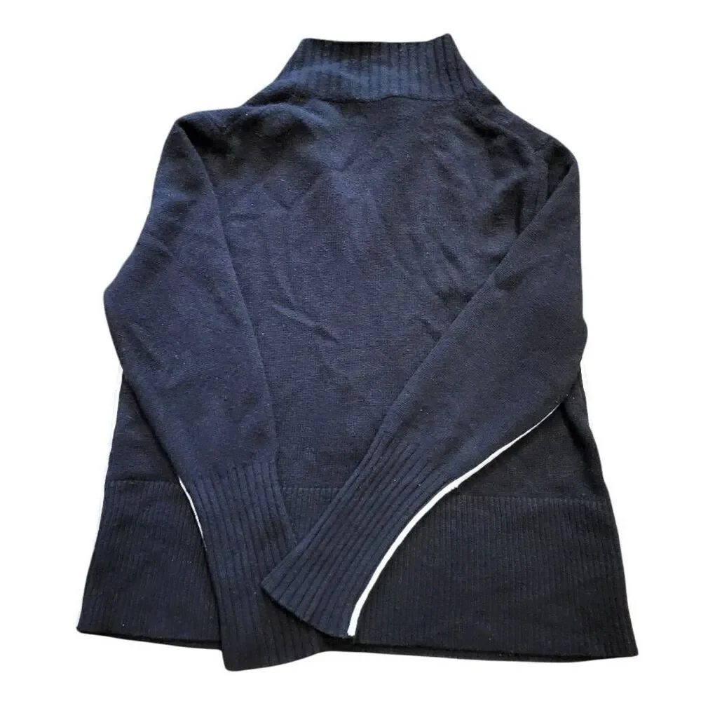 Derek Lam 10C X Athleta Sweater Women's XL Black White Cashmere Half Zip